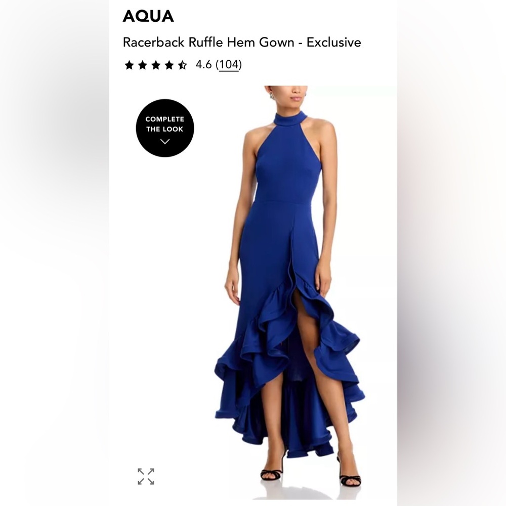*CLEARANCE* NWT AQUA FOR BLOOMINGDALE’S SZ 4 COBALT BLUE Ruffle Hem Dress - Picture 9 of 12